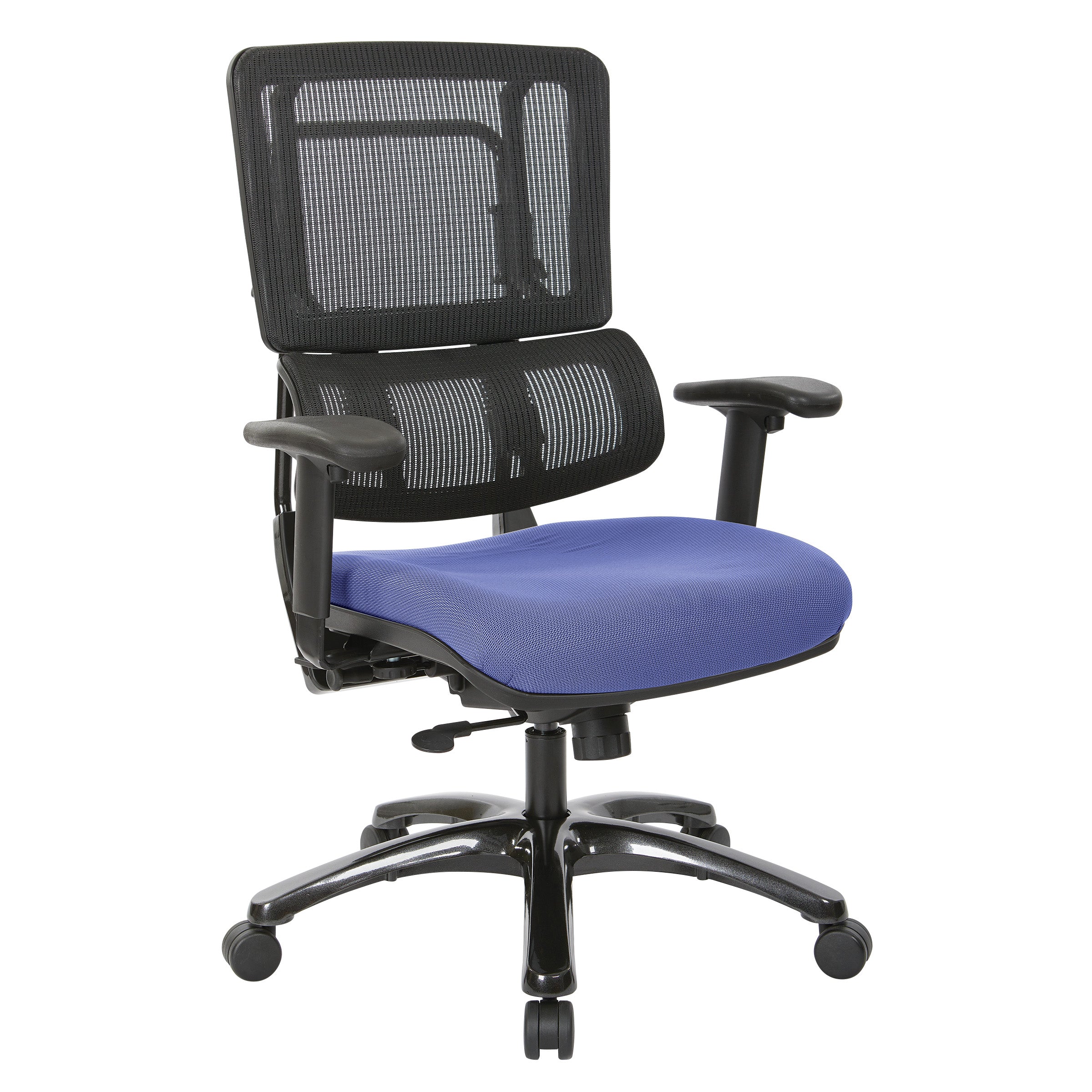 Vertical Black Mesh Back Chair with Shiny Black Base 1